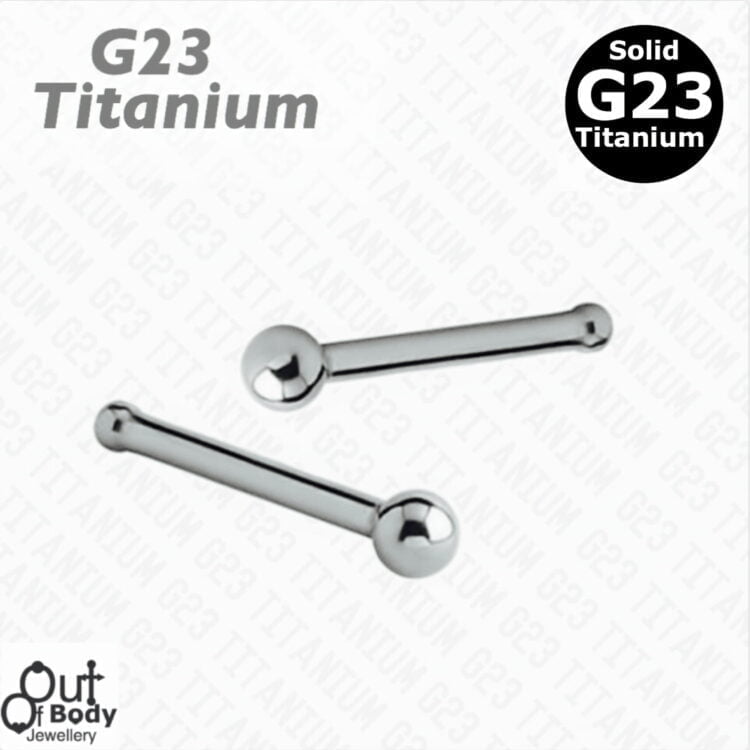 G23 Solid Titanium 1.5mm Micro Ball Top Nose Stud Bone