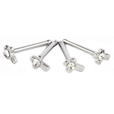 Crystal Set Cross Nose Stud 2 For 1 Value Deal