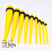 Taper in Yellow Acrylic With O Rings In Single Or 9PC Kit