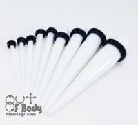 Taper In White Acrylic With O Rings In Single Or 9PC Kit