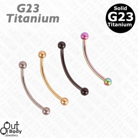 G23 Solid Titanium Snake Eyes Curved Tongue Barbell