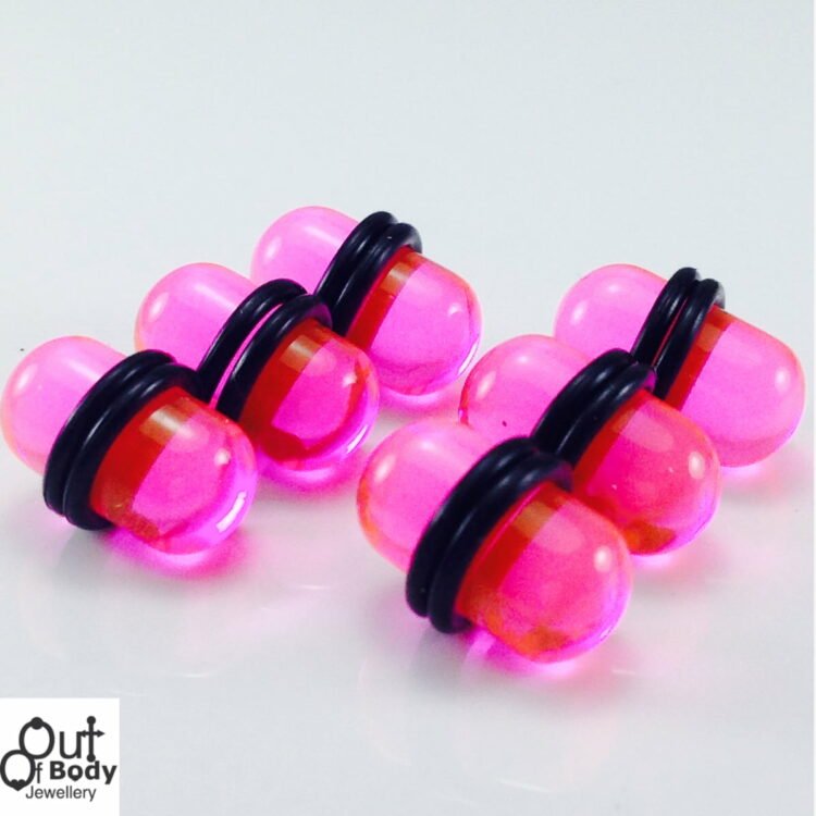 Bullet Plug In Transparent Pink W/ O Rings