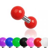 Cartilage/ Tragus Barbell Solid Colour Acrylic Ball 316L Steel