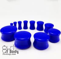 Acrylic Double Flare Blue Saddle Plug