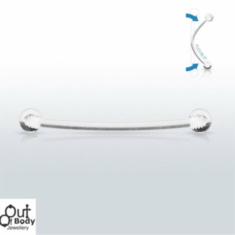 PTFE Flexible Navel Industrial Retainer W/ Clear Acrylic Balls