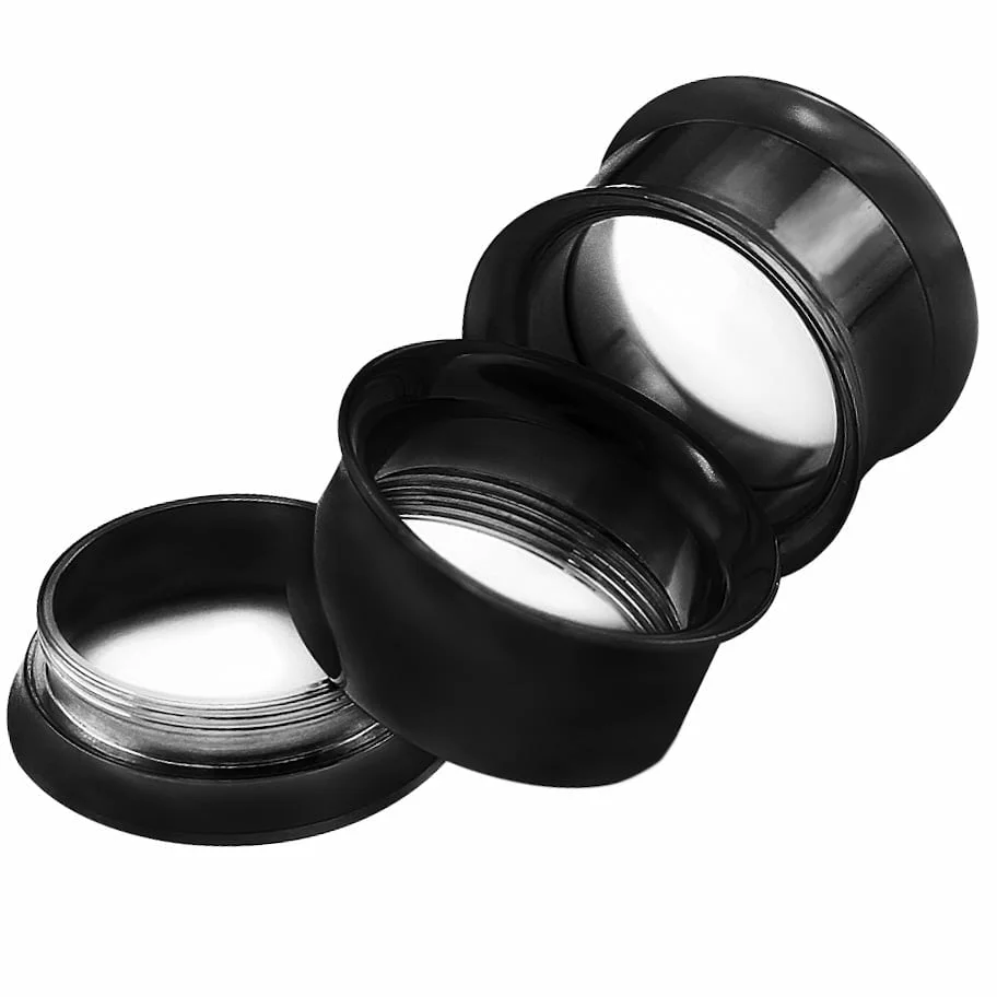 316L Steel Double Flare Threaded Tunnel In Vacuum Plated Black