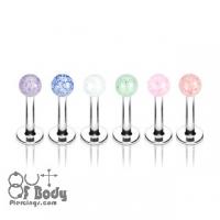 Labret W/ Acrylic UV Glitter Ball