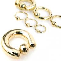 316L Steel Captive Bead Ring With IP Gold Titanium
