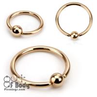316L Steel Captive Bead Ring With IP Rose Gold Titanium