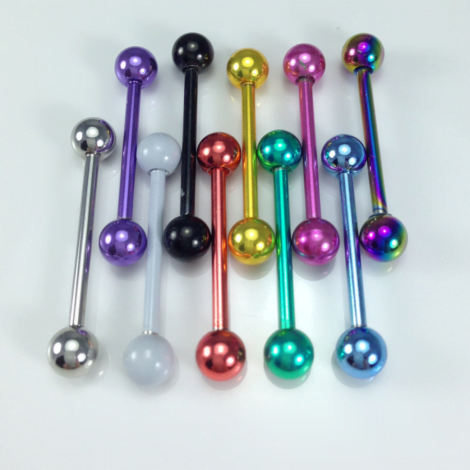 Titanium Colour Plated 316L Steel Tongue Barbell