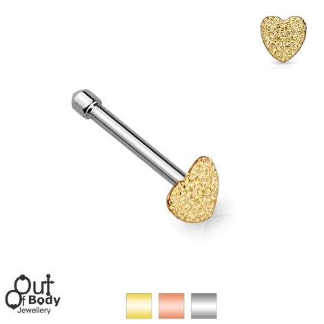 Kalahari Sparkle Heart Top Nose Bone Stud