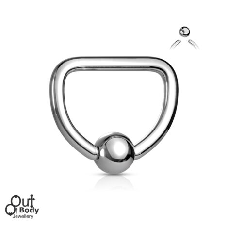 316L Surgical Steel D Shape Captive Bead Ring