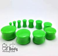 Acrylic Double Flare Green Saddle Plug