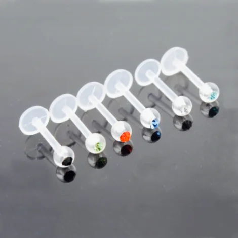 Bioplast Labret/ Monroe With CZ Gem Set Ball
