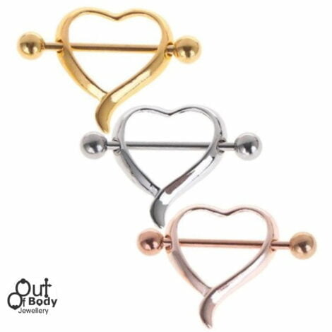 Love Heart Wrap Nipple Shield Barbell