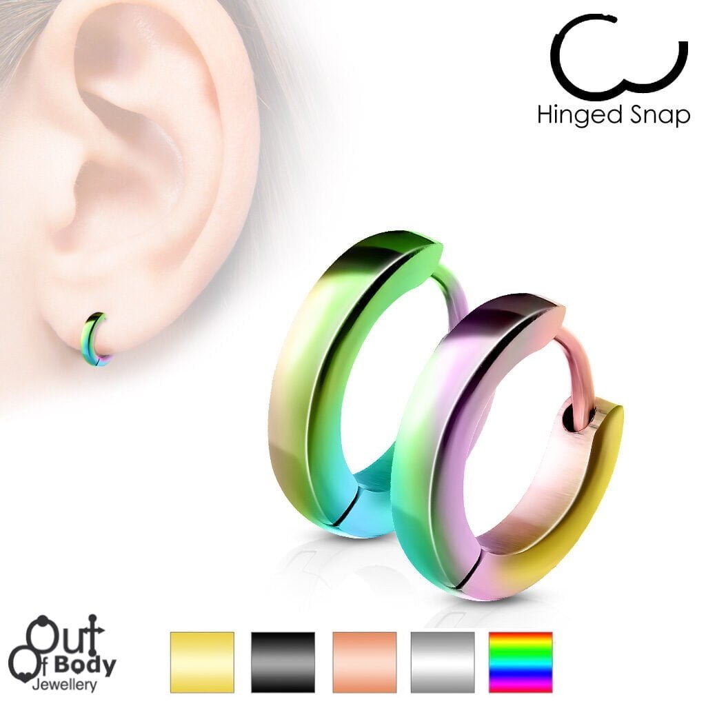 Plain Small Dome Hoop/ Huggie Earring Pairs Stainless Steel