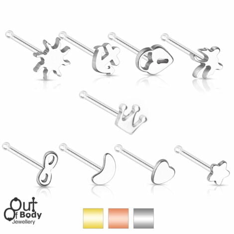 20G Mixed Shape Top Nose Bone Stud
