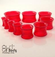Acrylic Double Flare Saddle Fit Red Tunnel