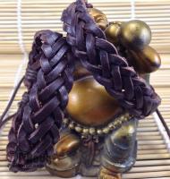 Brown Leather Plaited Wristband