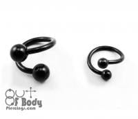 Black Titanium Anodised Twist Mixed Size W/ Ball