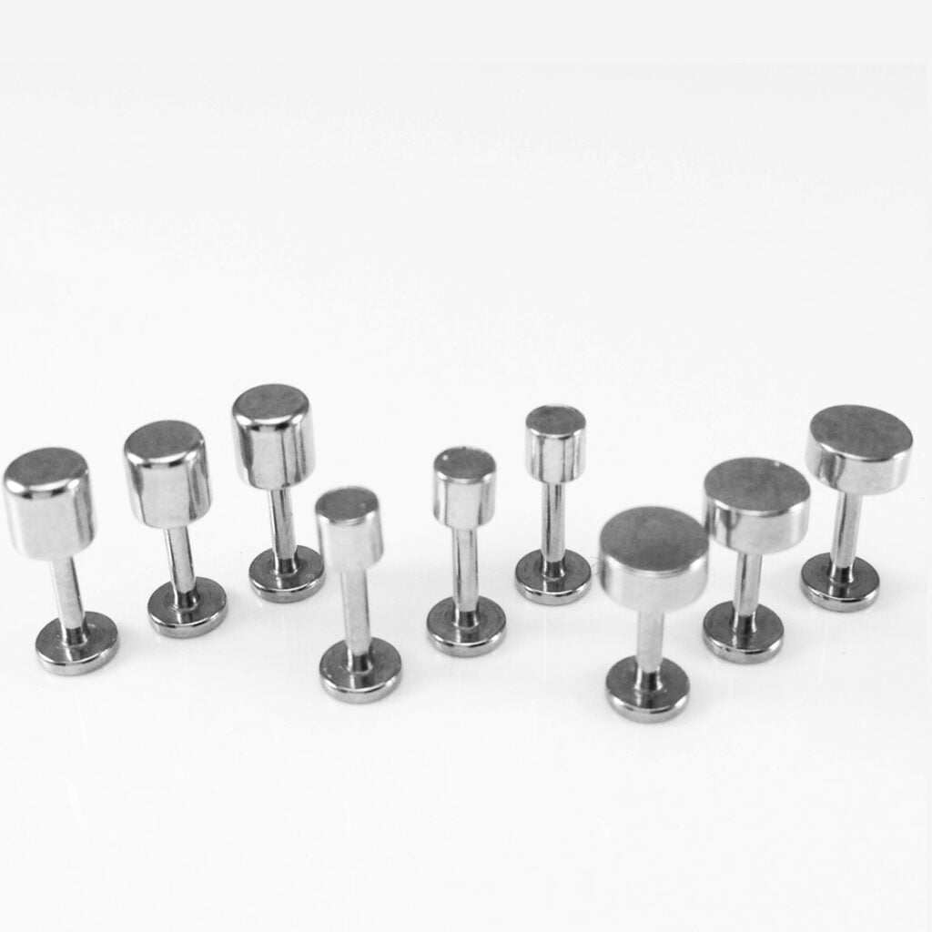 Ear Labret Stud With Mixed Size Cylinder Top