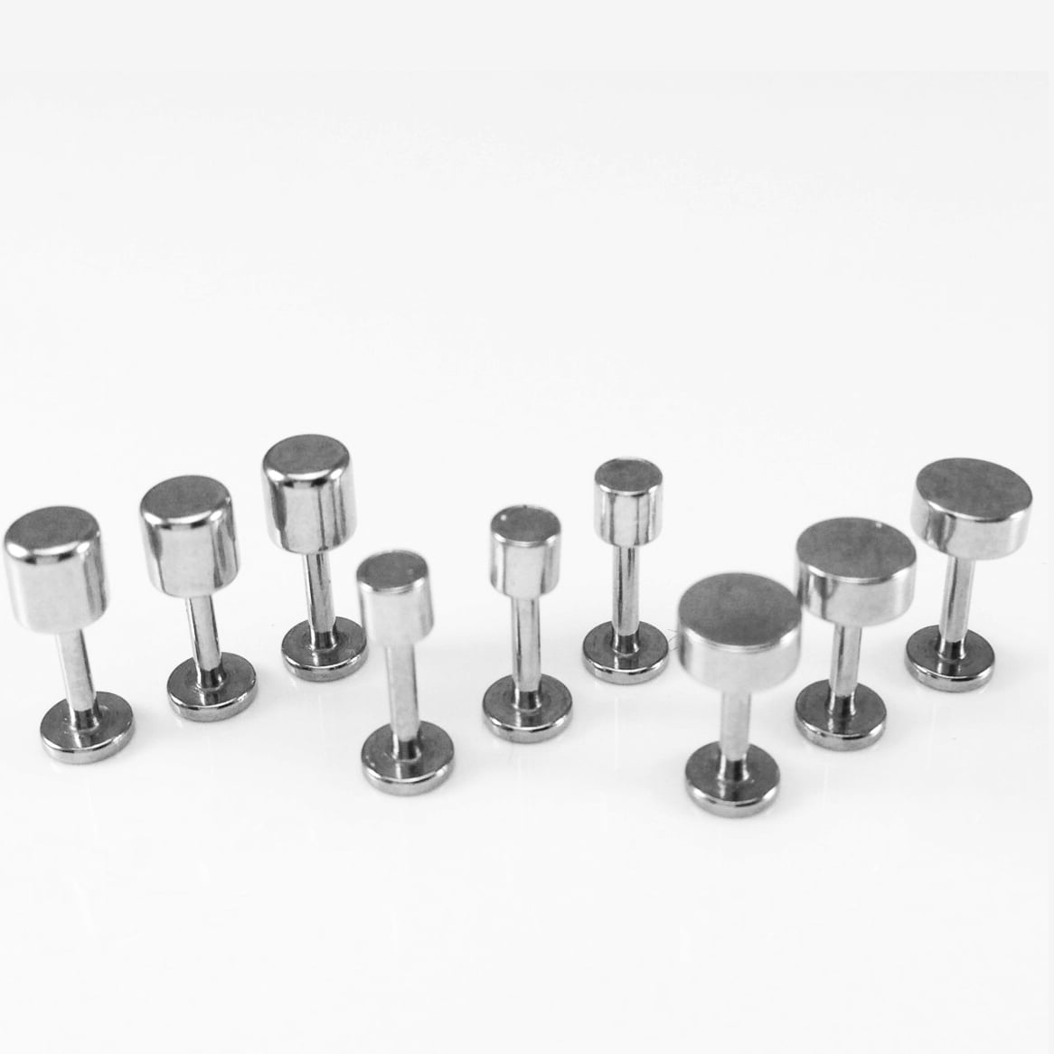 Ear Labret Stud With Mixed Size Cylinder Top