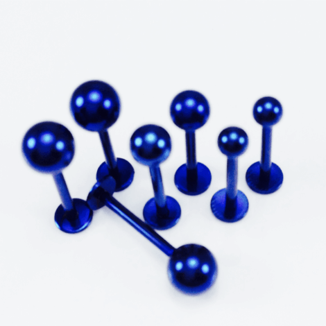 Blue Titanium Anodised Labrets Triple Helix/ Lobe