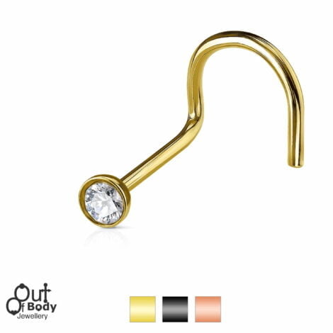 18G/ 20G Crystal Set Low Half Ball Top Nose Screw