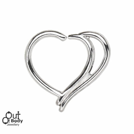Ear Cartilage Daith/ Helix Double Heart Earring