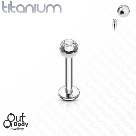 G23 Solid Tiatanium Gem Top Labret