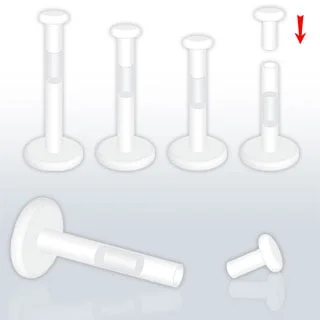 Bioflex Push Fit Disc Top Flexible Labret/ Monroe Ear Retainer