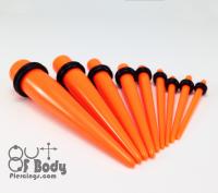 Taper in Orange Acrylic With O Rings In Single Or 9PC Kit