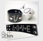 Love Logo With Hearts On Black Or White Wristbands