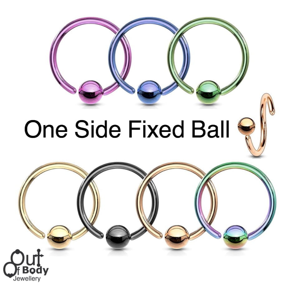 316L Steel CBR Easy Use With One Side Fixed Ball IP Colours