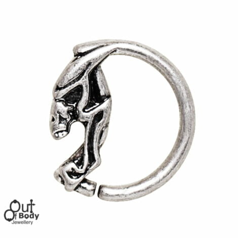 Cartilage Ear/ Septum Ring With Alien Predator’s Face Design