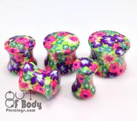 Acrylic Flower Fusion Print Saddle Fit Plug