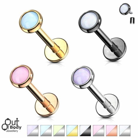 16G Illuminating Stone Set Top Labret Monroe
