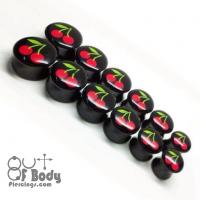 Acrylic Cherry Logo Black Saddle Fit Plug