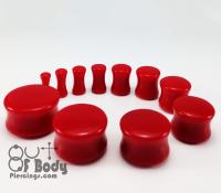 Acrylic Double Flare Red Saddle Plug