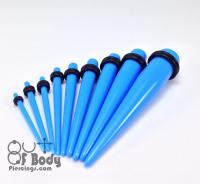 Taper in Blue Acrylic With O Rings In Single Or 9PC Kit