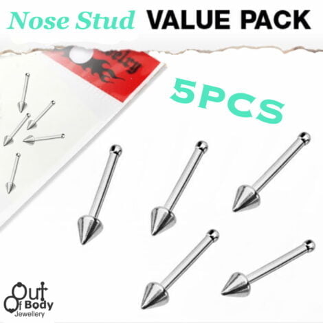 Cone Top 5PC Value Pack Nose Stud
