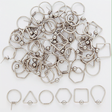 16G Unique Shaped Hoops/ Captive Bead Rings