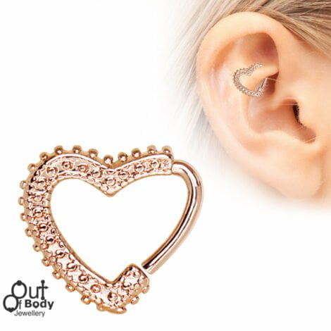 Ear Cartilage Daith Helix Ornamental Heart Earring