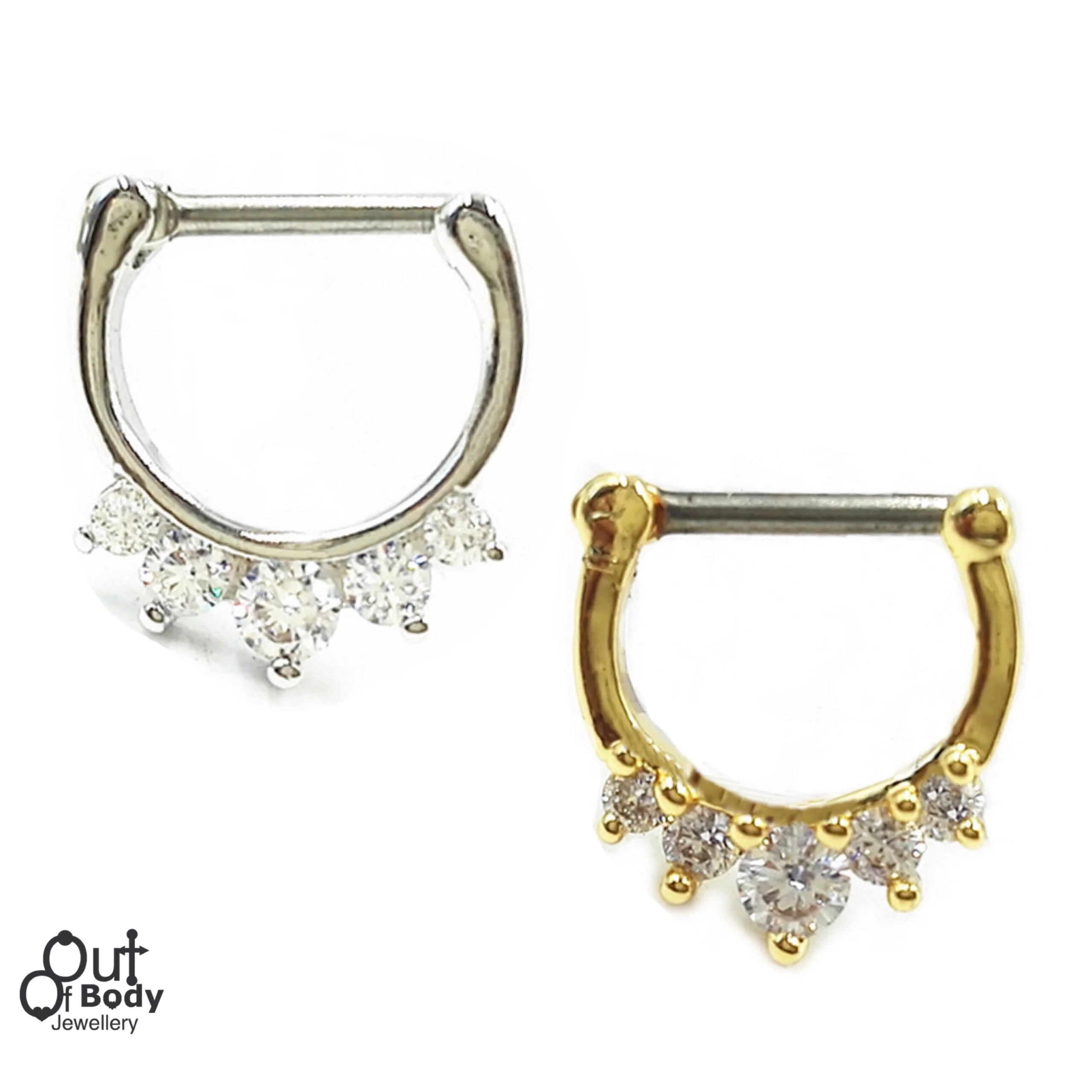 Septum Clicker Petite Princess Drop CZ Nose Ring
