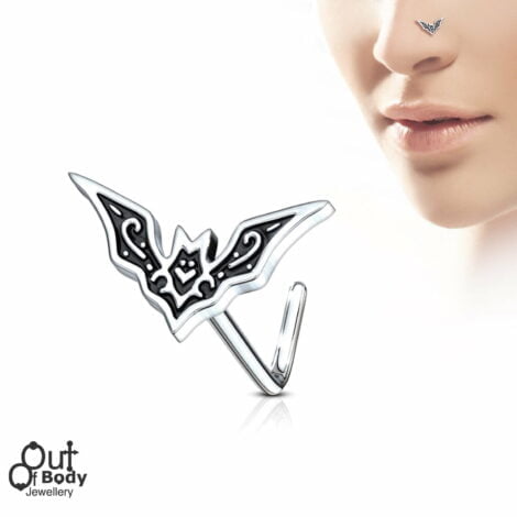 Filigree Bat Top L Bend Nose Ring