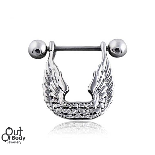 Angel Wing Petite U Shaped Nipple Ring Shield