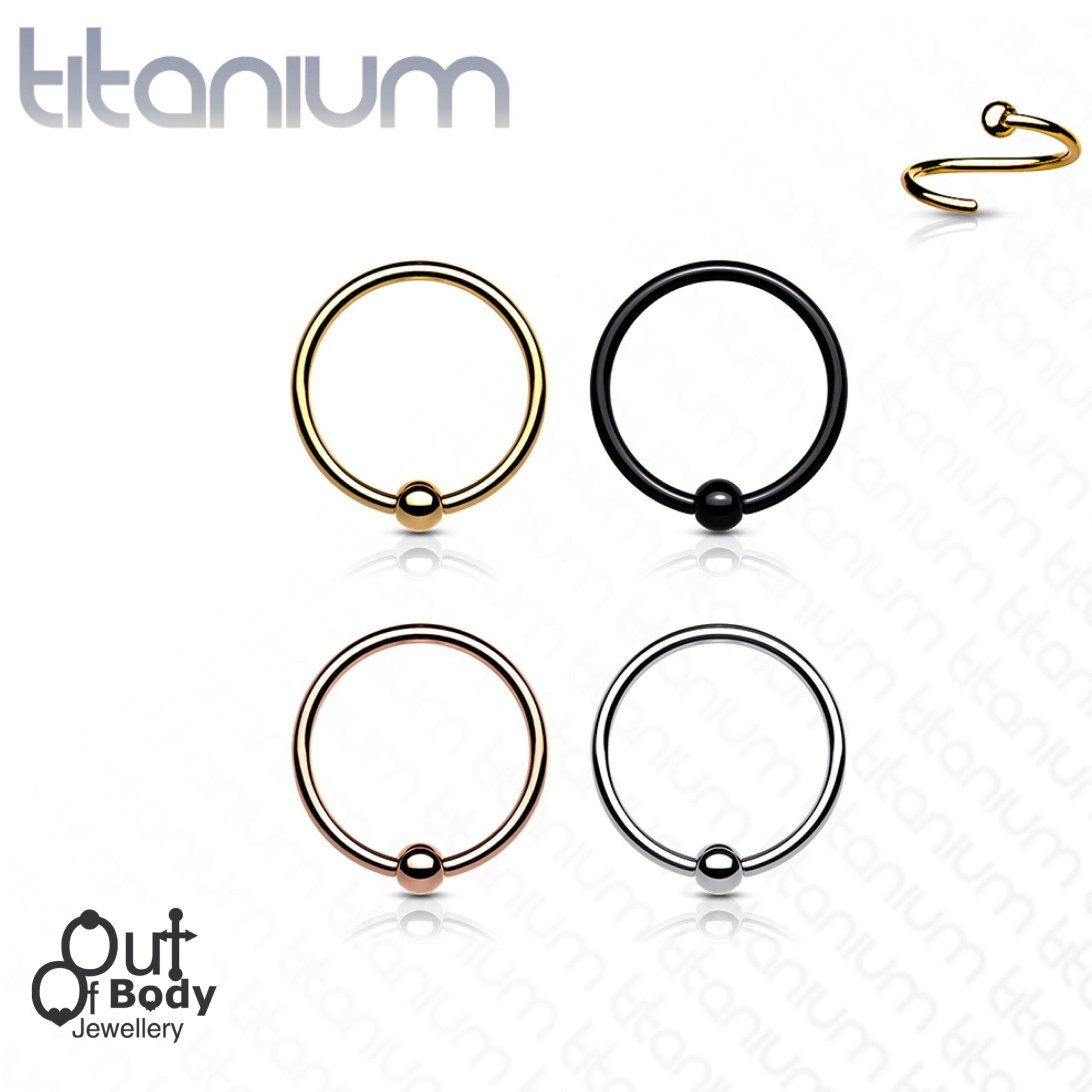 G23 Solid Titanium Fixed Ball Ear/ Nose Hoop Ring