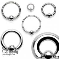 316L Steel Captive Bead Ring Nose/ Ear Hoop In Mixed Sizes