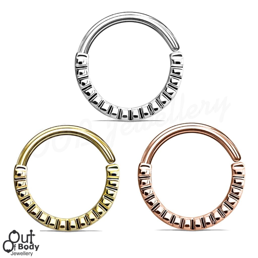 Cartilage Ear/ Septum Hoop Simple Indented Ring Bendable