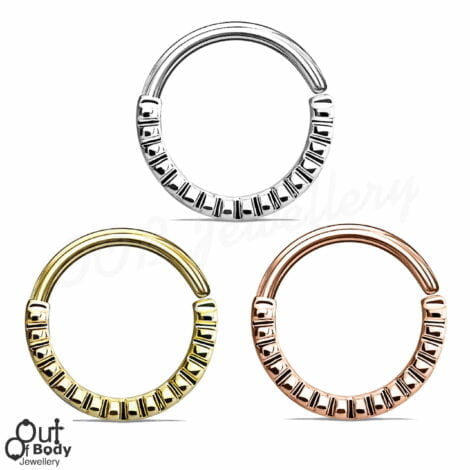 Cartilage Ear/ Septum Hoop Simple Indented Ring Bendable